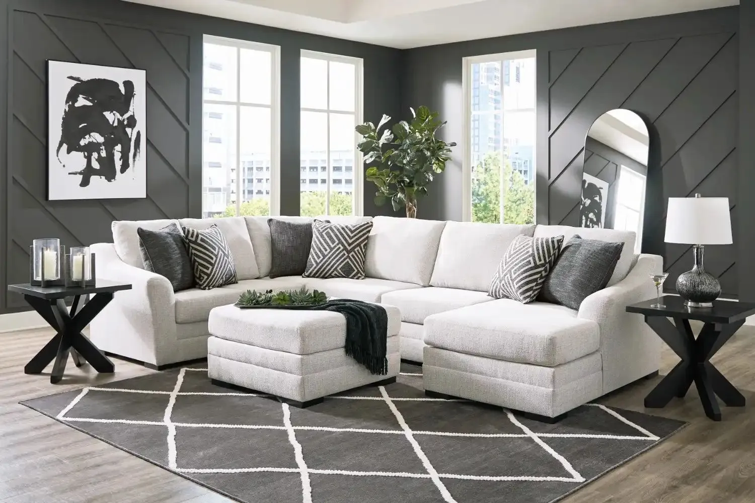 Modern 3-piece sectional sofa at PJs Furniture and Mattress in Centerton, AR, offering deep seating and a stylish look for any living room.