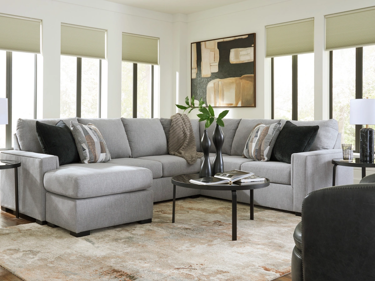 Modern 3-piece sectional sofa at PJs Furniture and Mattress in Centerton, AR, offering deep seating and a stylish look for any living room.