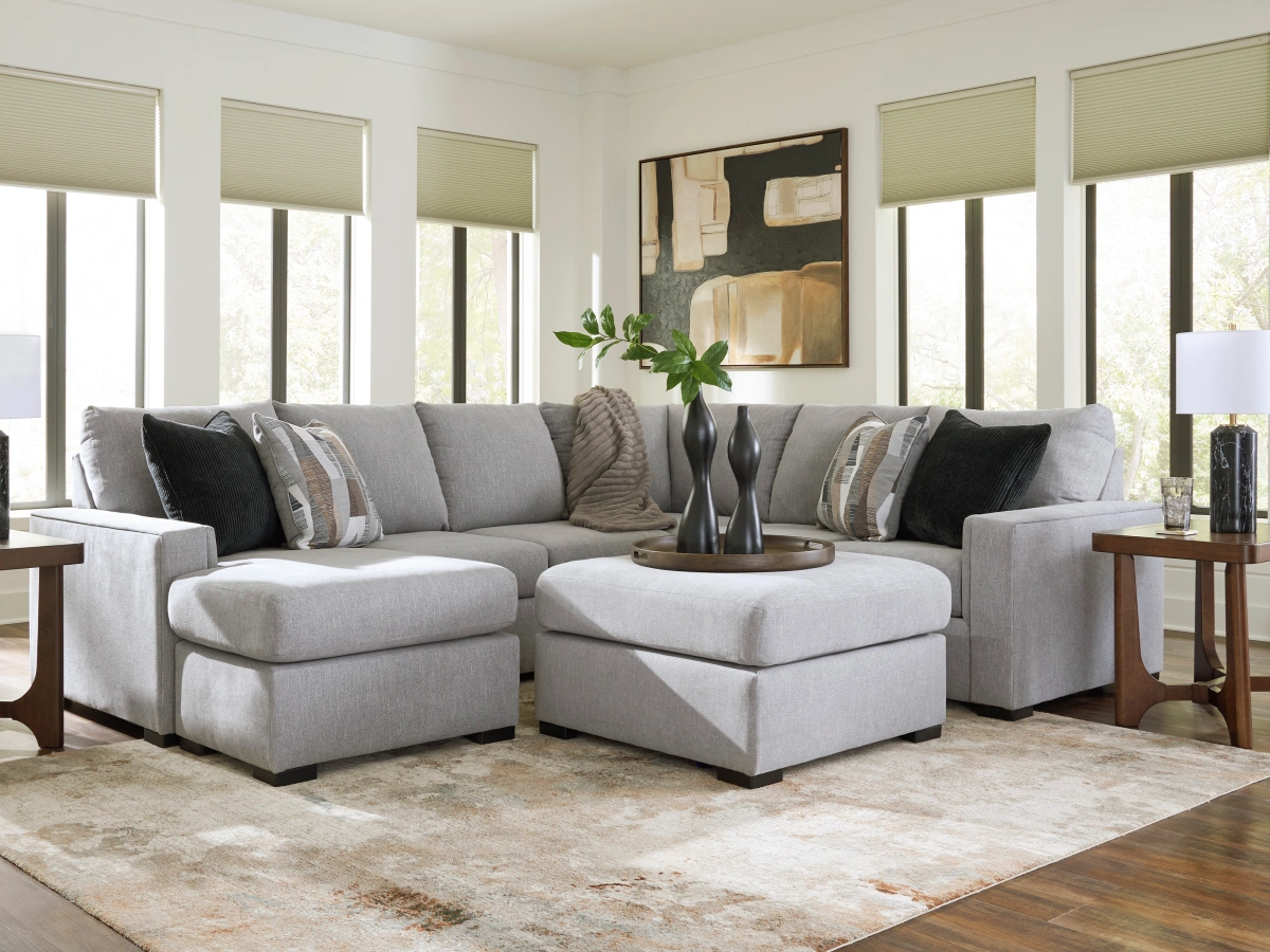 Modern 3-piece sectional sofa at PJs Furniture and Mattress in Centerton, AR, offering deep seating and a stylish look for any living room.