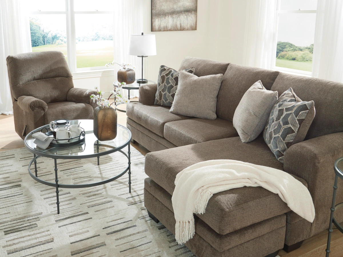 Modern 3-piece sectional sofa at PJs Furniture and Mattress in Centerton, AR, offering deep seating and a stylish look for any living room.